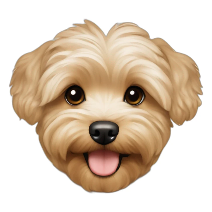 very light beige maltipoo yorkshire terrier mix with light brown ear sticker
