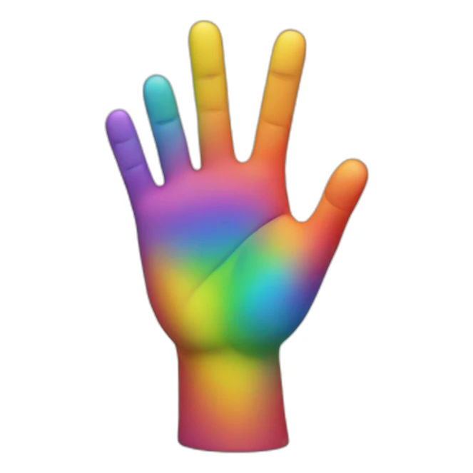 Rainbow hand sticker