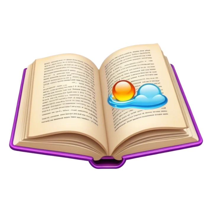 Colorful illustration in an open book,  minimalistic design, transparent background. sticker