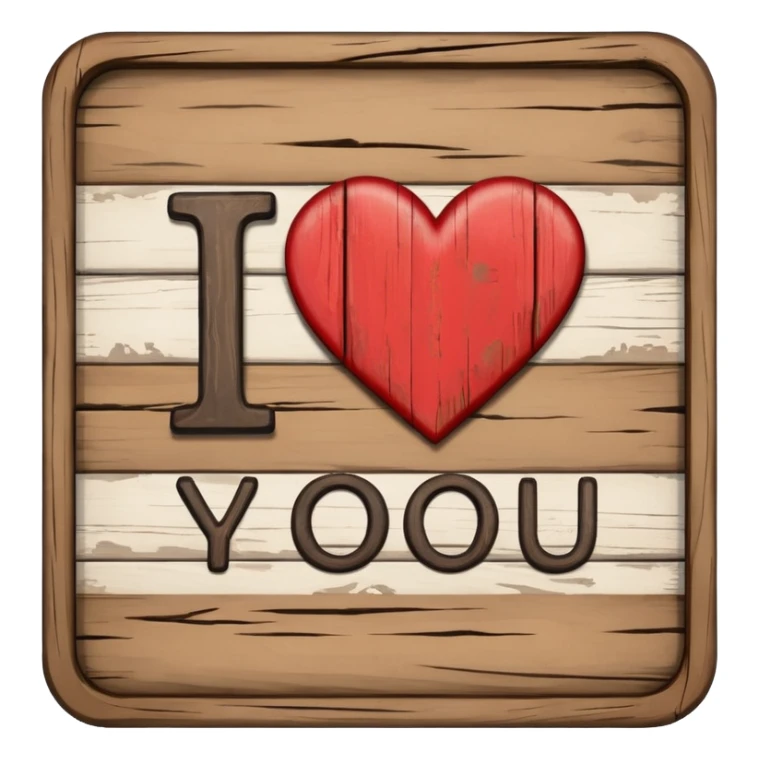 I love you written on a sign  sticker