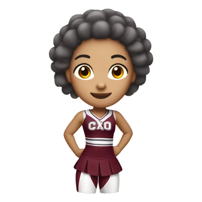 Latino cheerleader in gray and burgundy  sticker