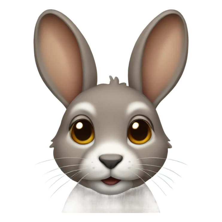 grey brown beige siam rabbit with sloppy ears sticker