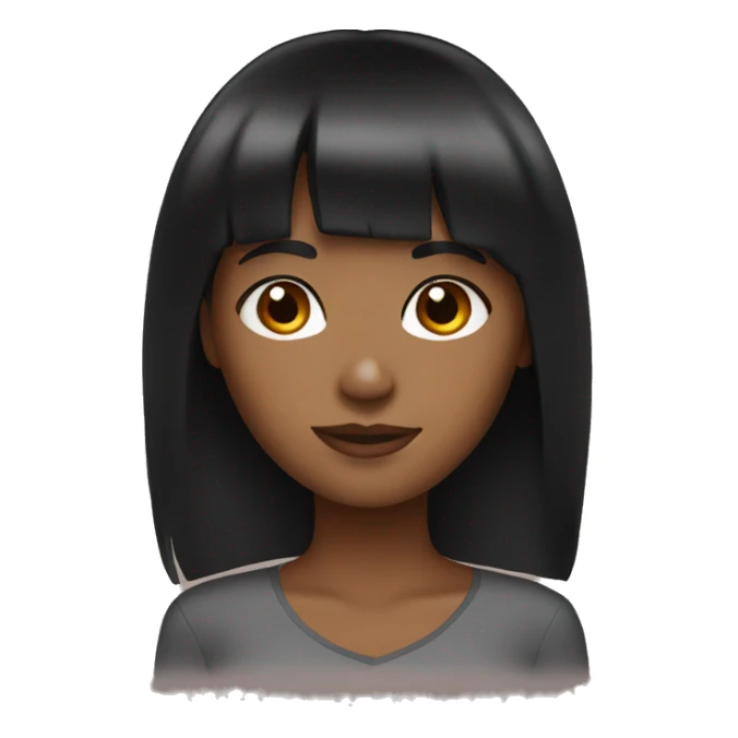 brown Girl with black hair and bangs sticker