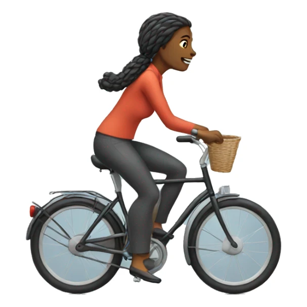Lady riding a bike sticker