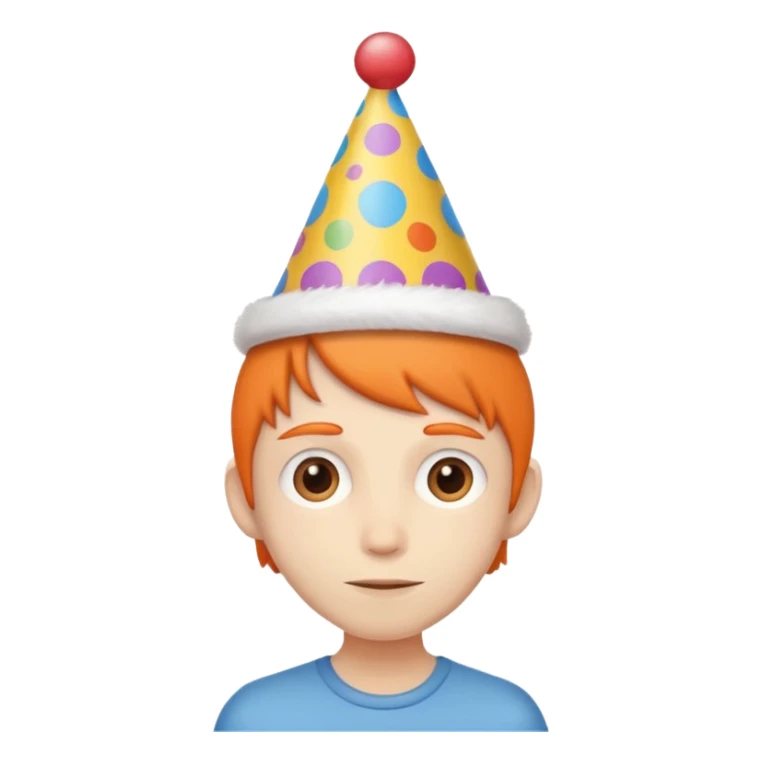 skinny person with birthday hat sticker