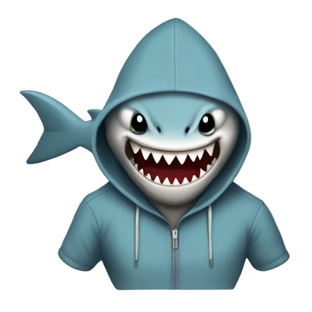 shark wearig a hoodie sticker