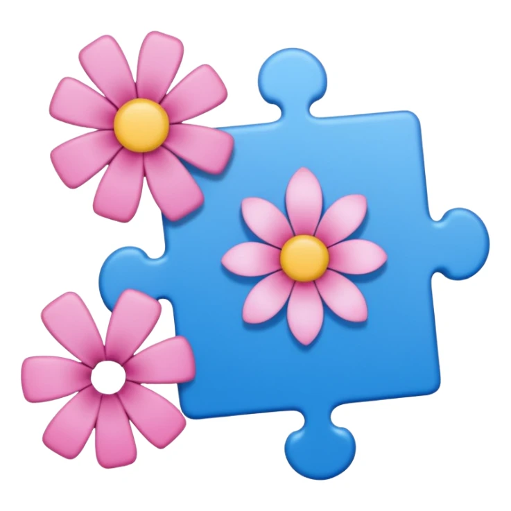 One piece of the puzzle + flower sticker