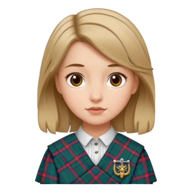 female with scottish attire and dark blonde hair sticker