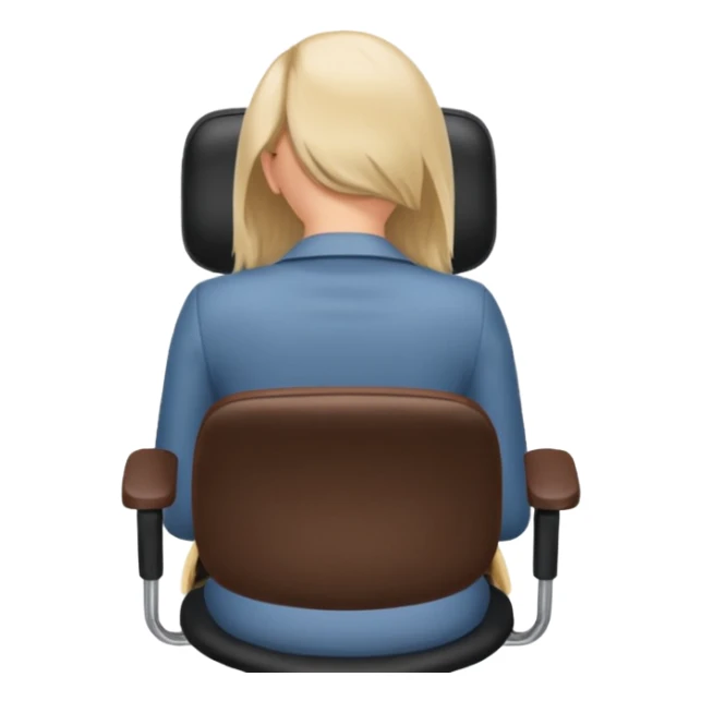 Back of head woman sitting on an office chair sticker