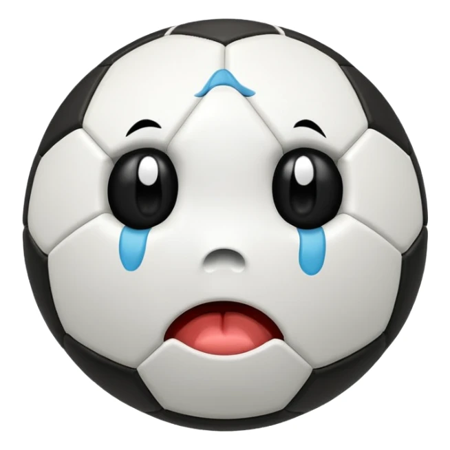 BALON DE FUTBOL CON CARAS LLORANDO sticker
