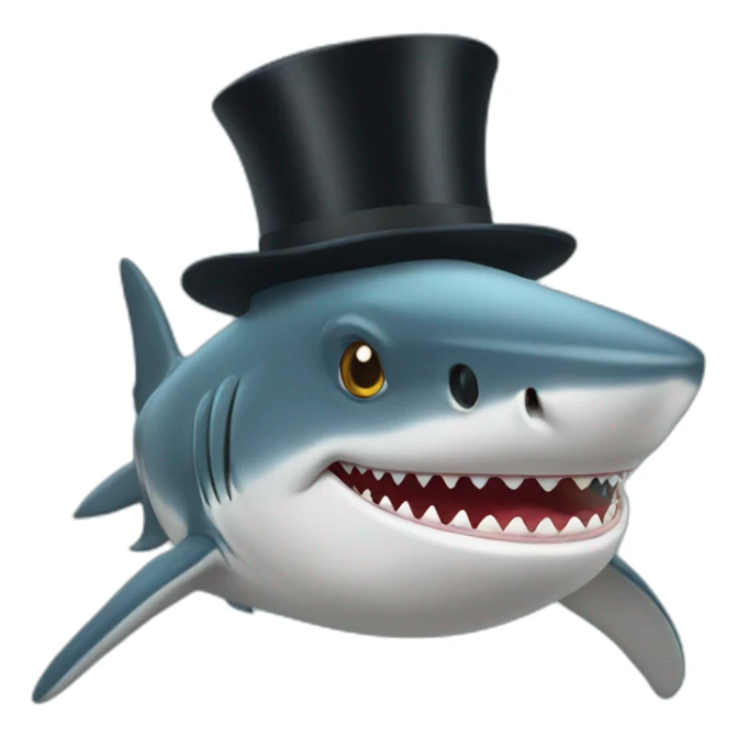 Shark with a top hat sticker