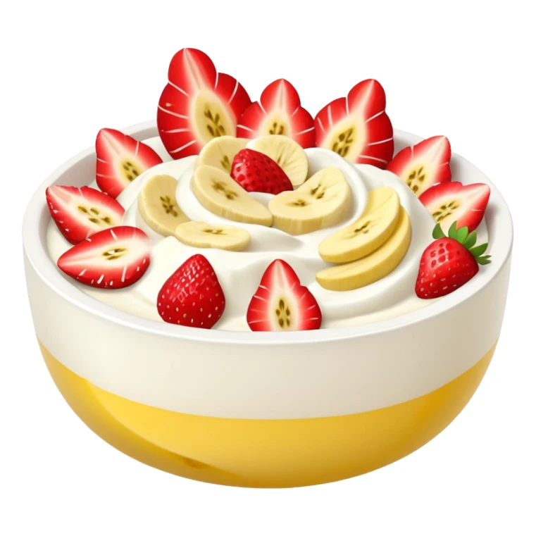 Yogurt bowl with strawberries and banana pieces sticker