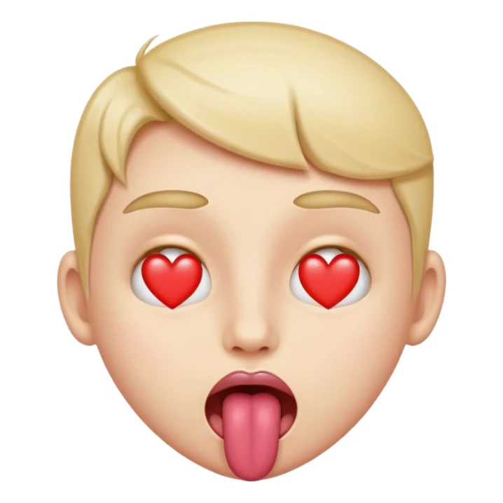 heart eyes with tongue sticking out sticker