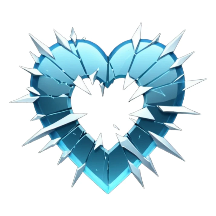 emo heart with a shattered glass effect sticker