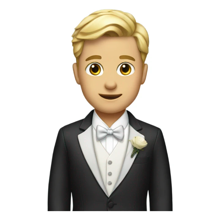 formal boys in stylish attire wedding sticker