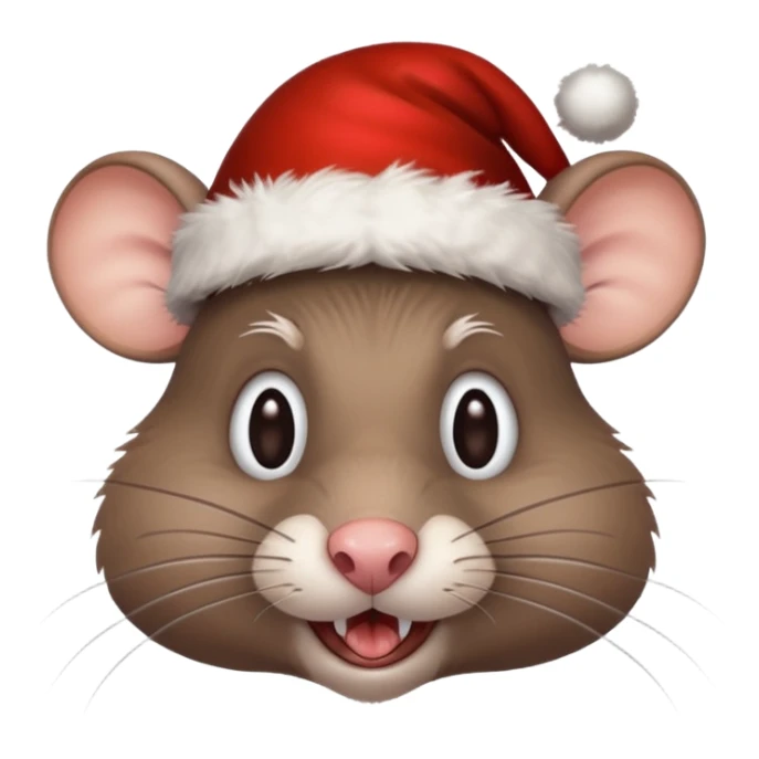 Crazy rat with Christmas hats sticker