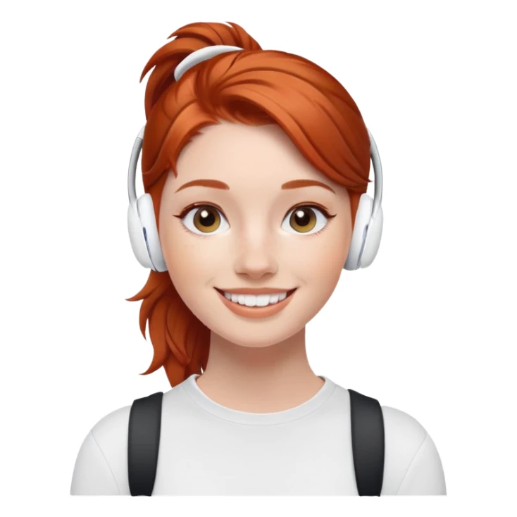 Sport redhead girl wearing airpods pro sticker