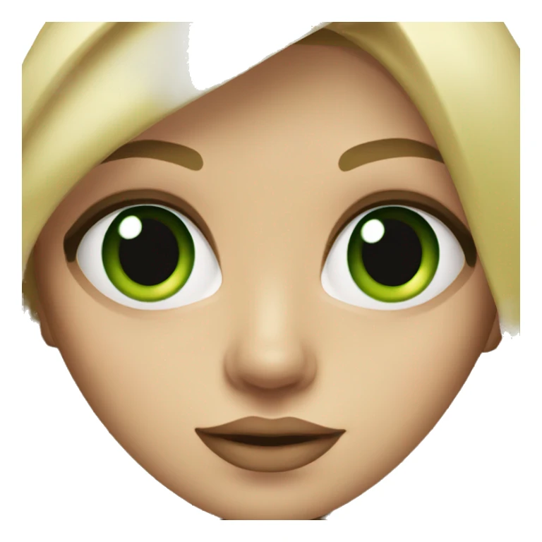 Blonde with long hair with green eyes and big lips sticker