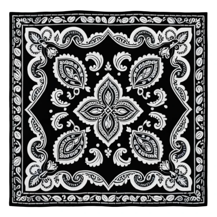 Black Paisley Bandana sticker