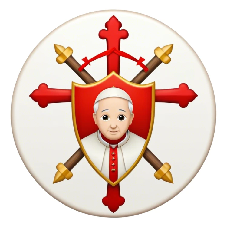 Pope's emblem with a touch of red sticker