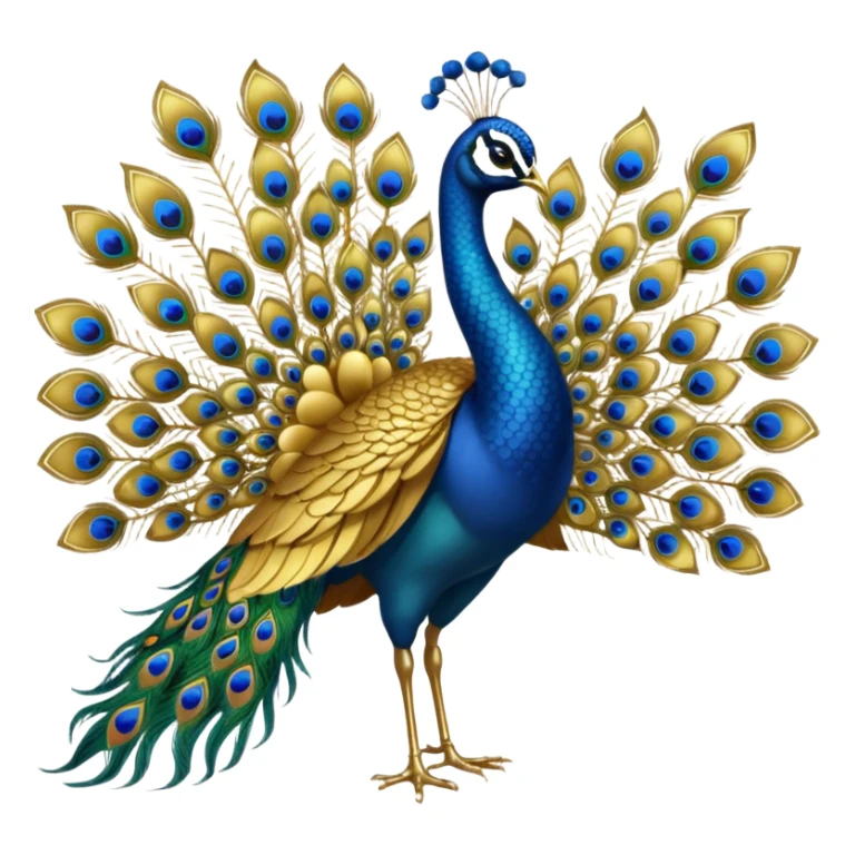 Peacock in full gold color even it's petal everything should be in gold sticker
