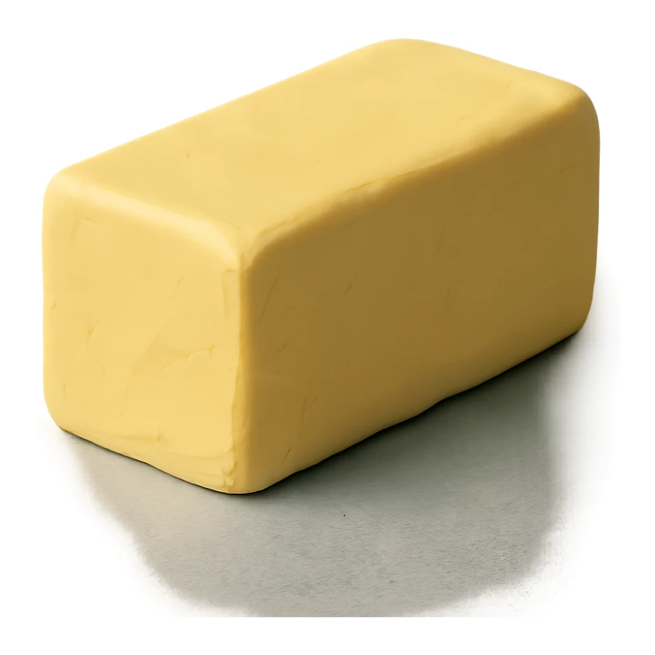 claymation style butter stick, pastel colors, visible fingerprints sticker