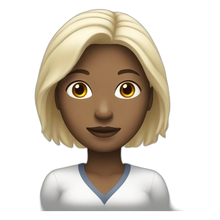 white woman with white hear leaning on her left knee  sticker