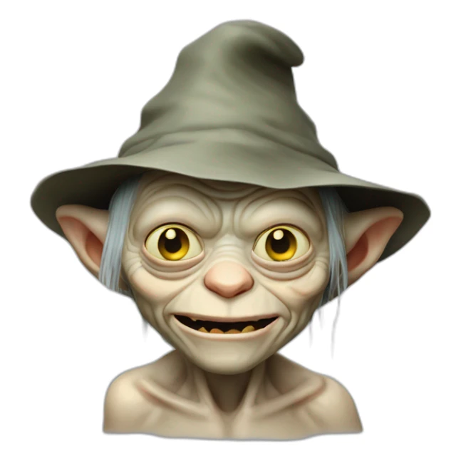 Gollum avec un chapeau sticker