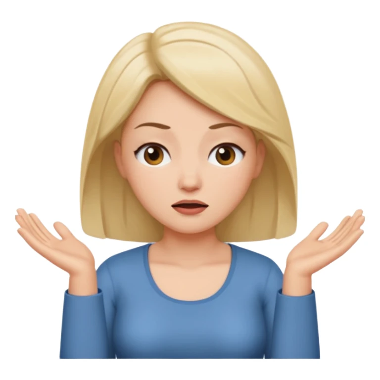 woman shrugging, eyes closed sticker