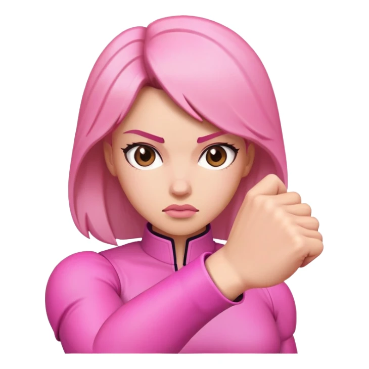 Pink power fist woman sticker