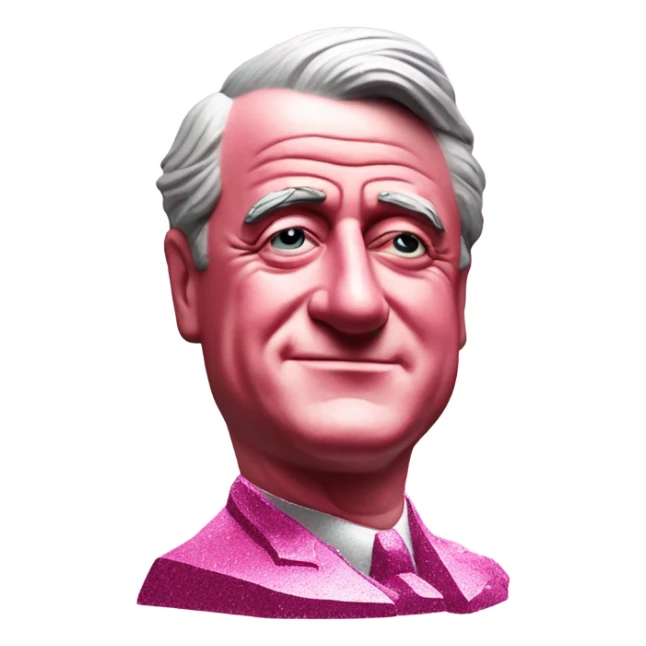 Pink ombre statue of Franklin Roosevelt with glitter and trees sticker