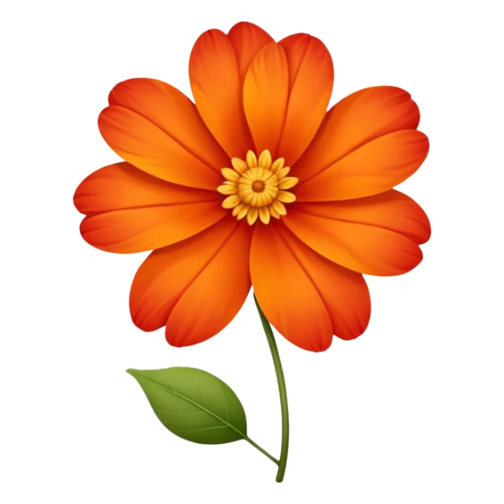 An autumn flower with orange-red petals curled by cool wind. sticker