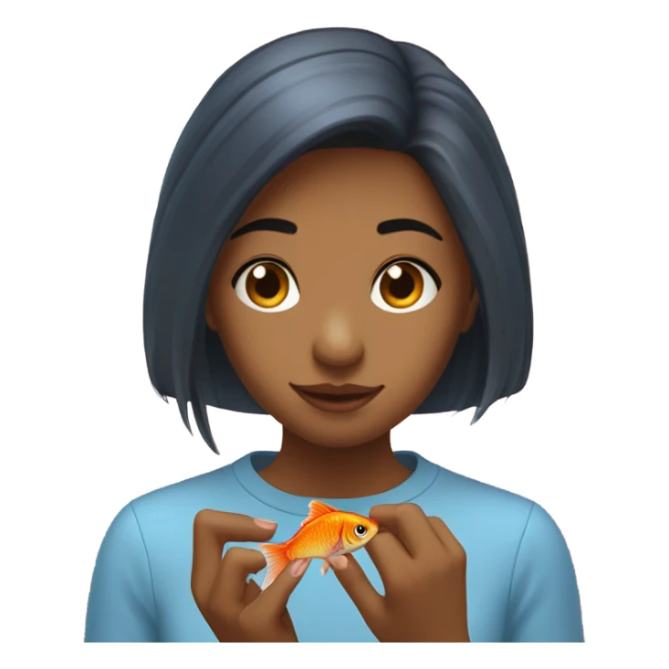 Teen girl feeding a beta fish sticker