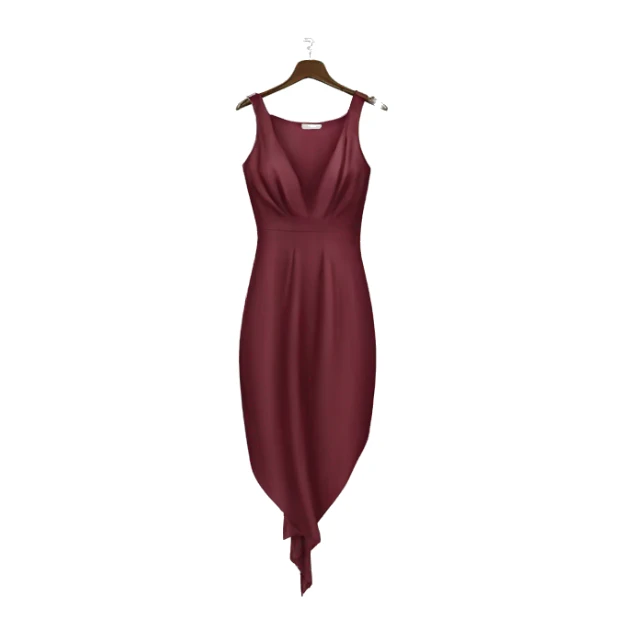 Luxury silk dress in wine-Red-colour on hanger sticker