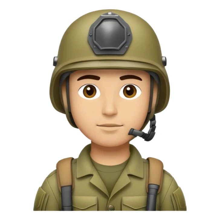 soldier with military gear and helmet sticker