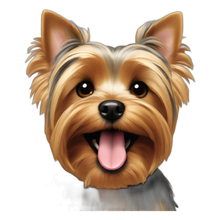 yorkie dog smiling with tongue out sticker