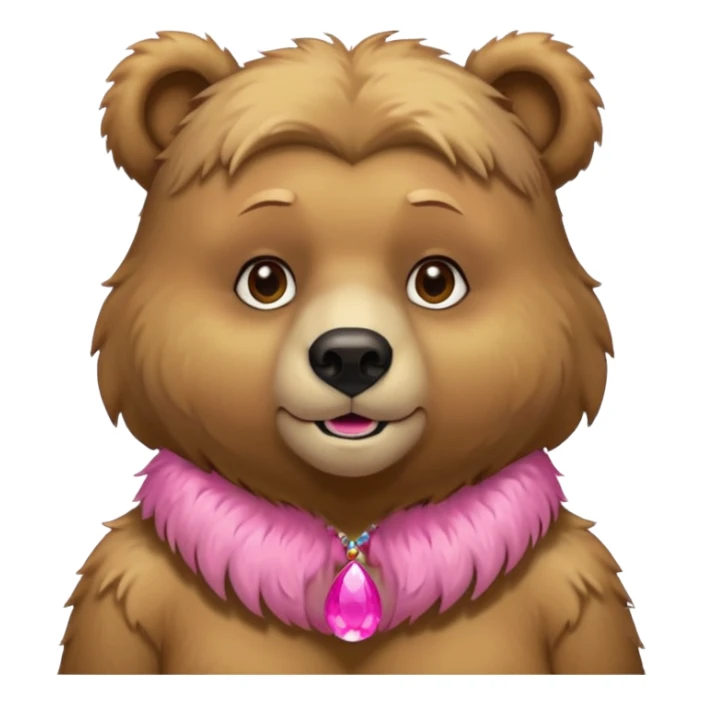 bear with pink necklace and earings sticker