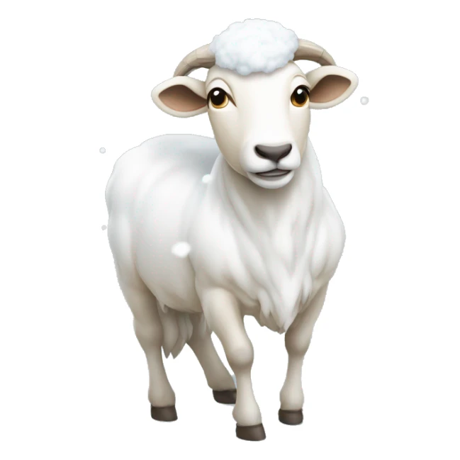 Une chèvre entrain de faire du snow  sticker