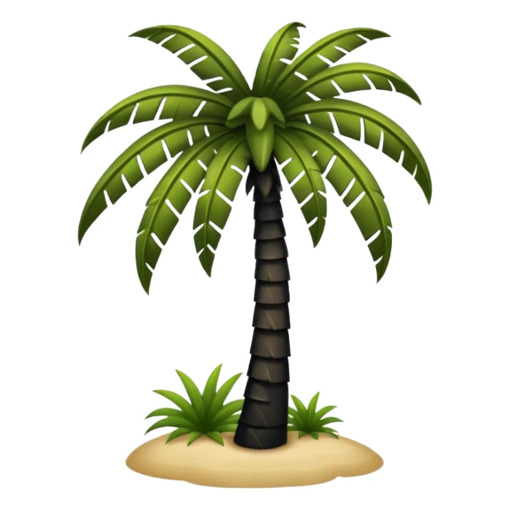 Palmera de color negro y isla negra sticker