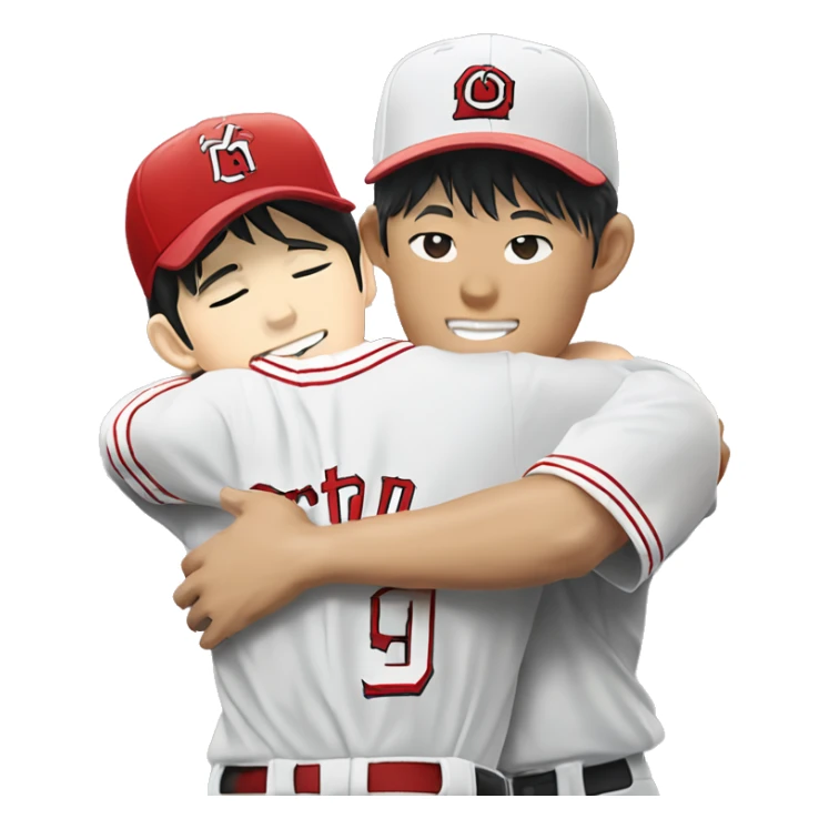 Shohei Ohtani, yoshinobu Yamamoto, Roki sasaki hugging sticker