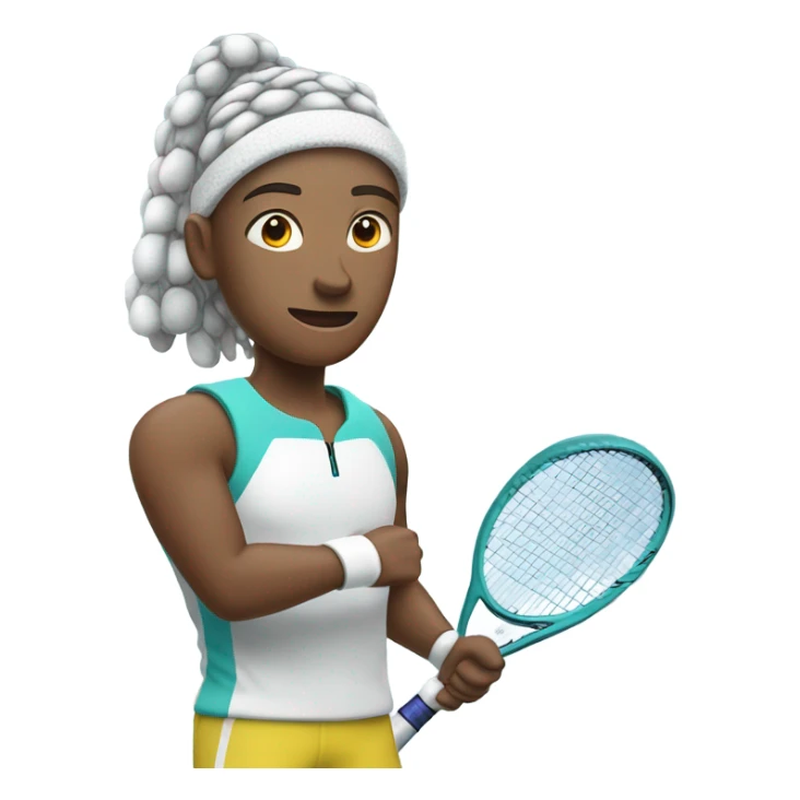 Tennis player in snow sticker
