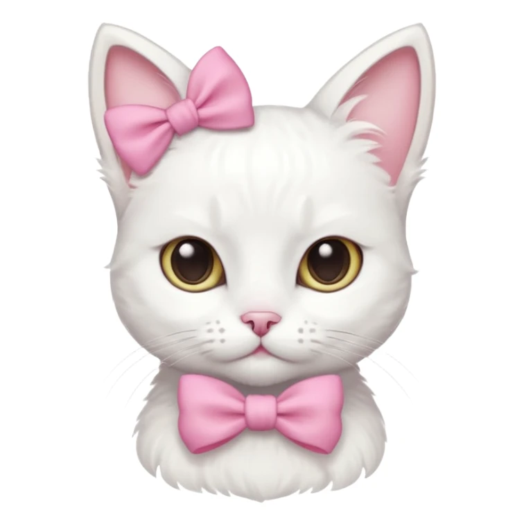 gatita tierna blanca con un monito rosita en una oreja sticker