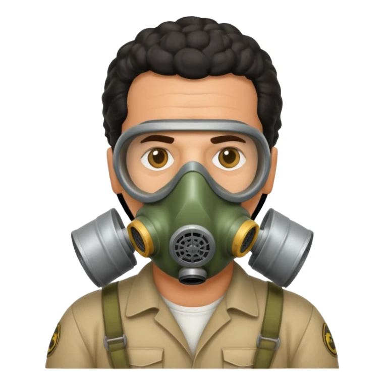 pablo escobar wearing a gas mask sticker