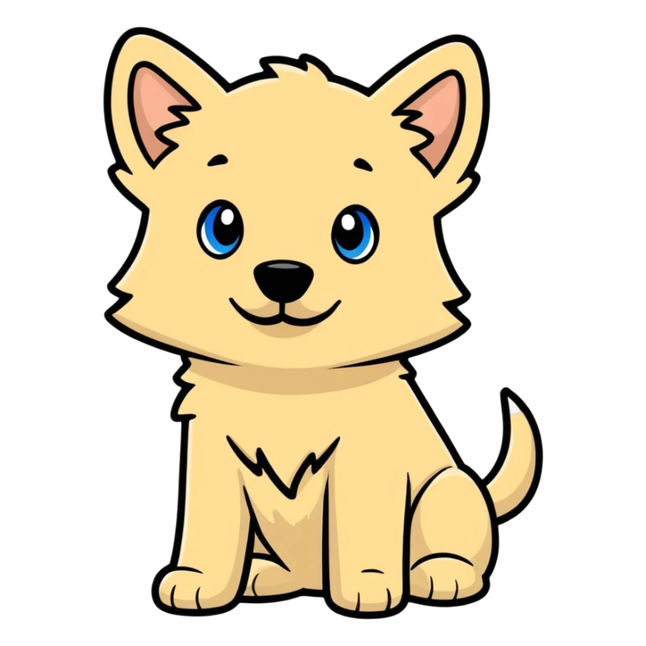 blonde hair blue eyes with gap dog sticker