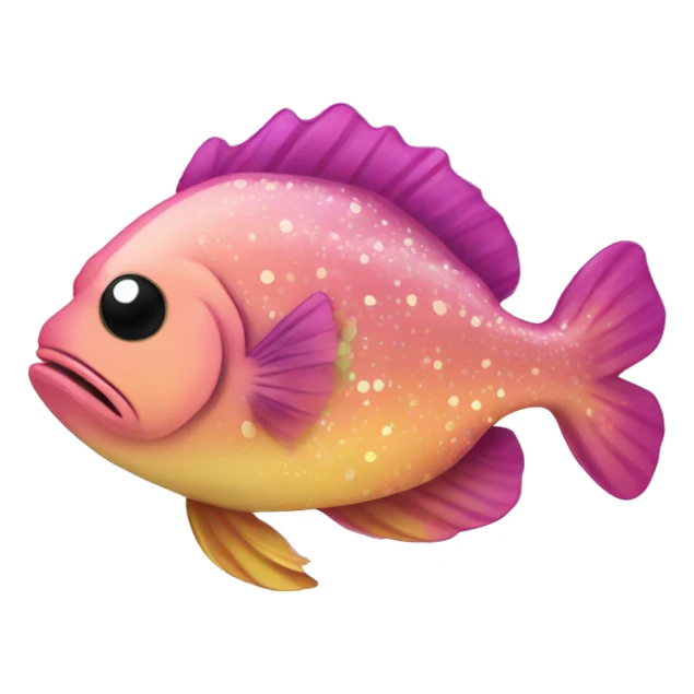 Two Kawaii skate fish grouper with many colors and glitter  sticker