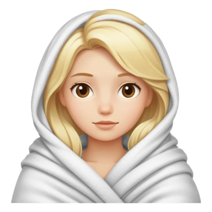 Blonde girl wrapped in blanket sticker