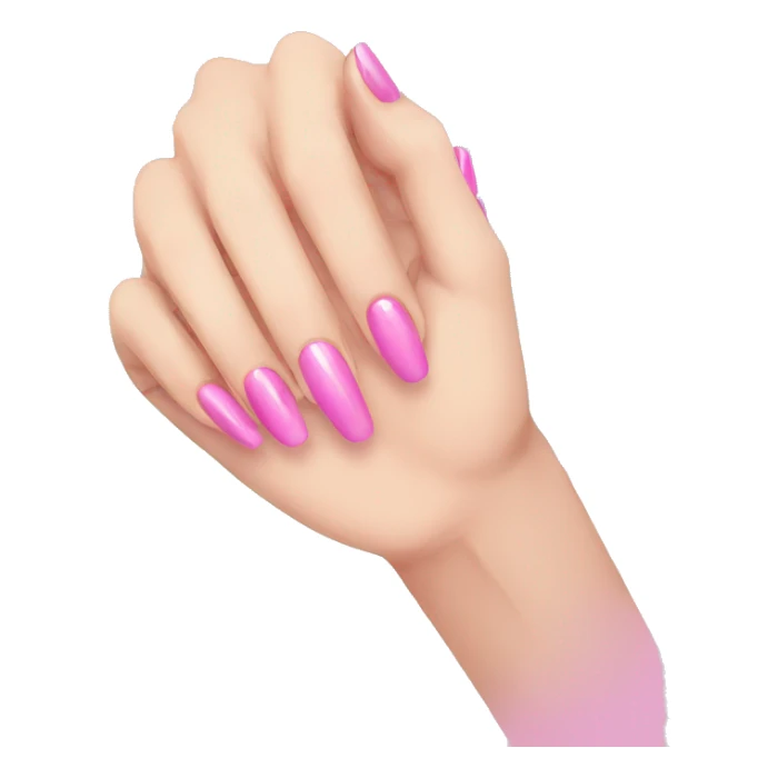 big slay anime hand with pink fingernails sticker