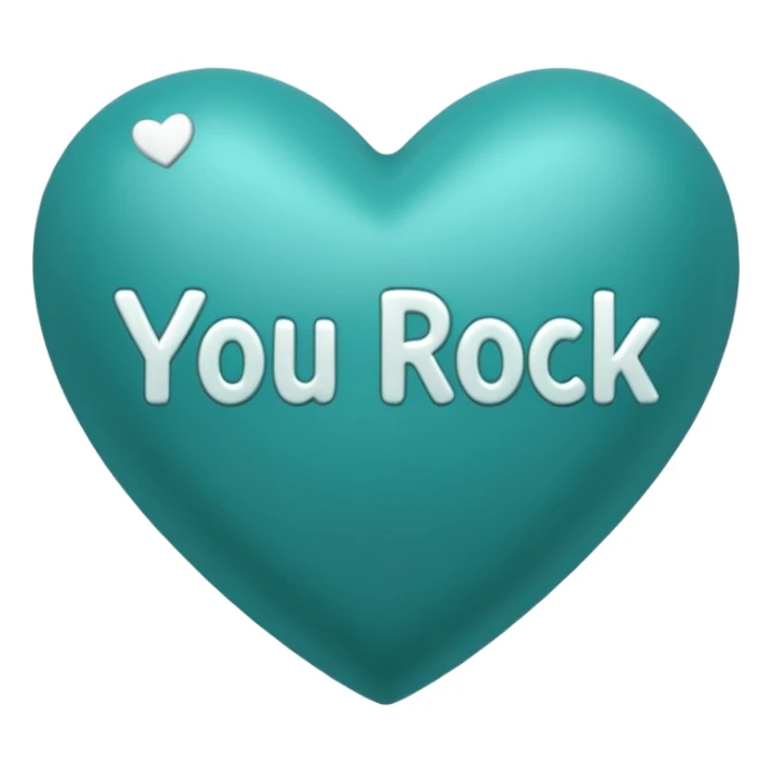 Teal heart with You Rock! wording sticker