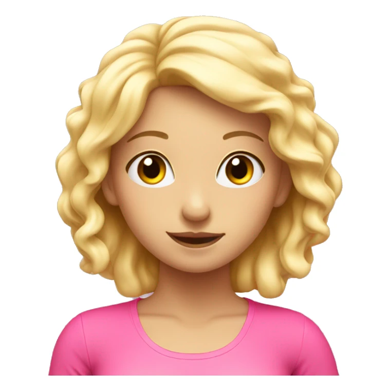 blonde girl in yoga pose in pink sticker