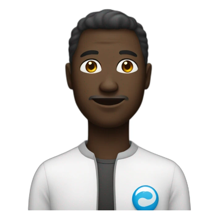 un homme noire avec un liquide blanc sur une partie du   visage sticker